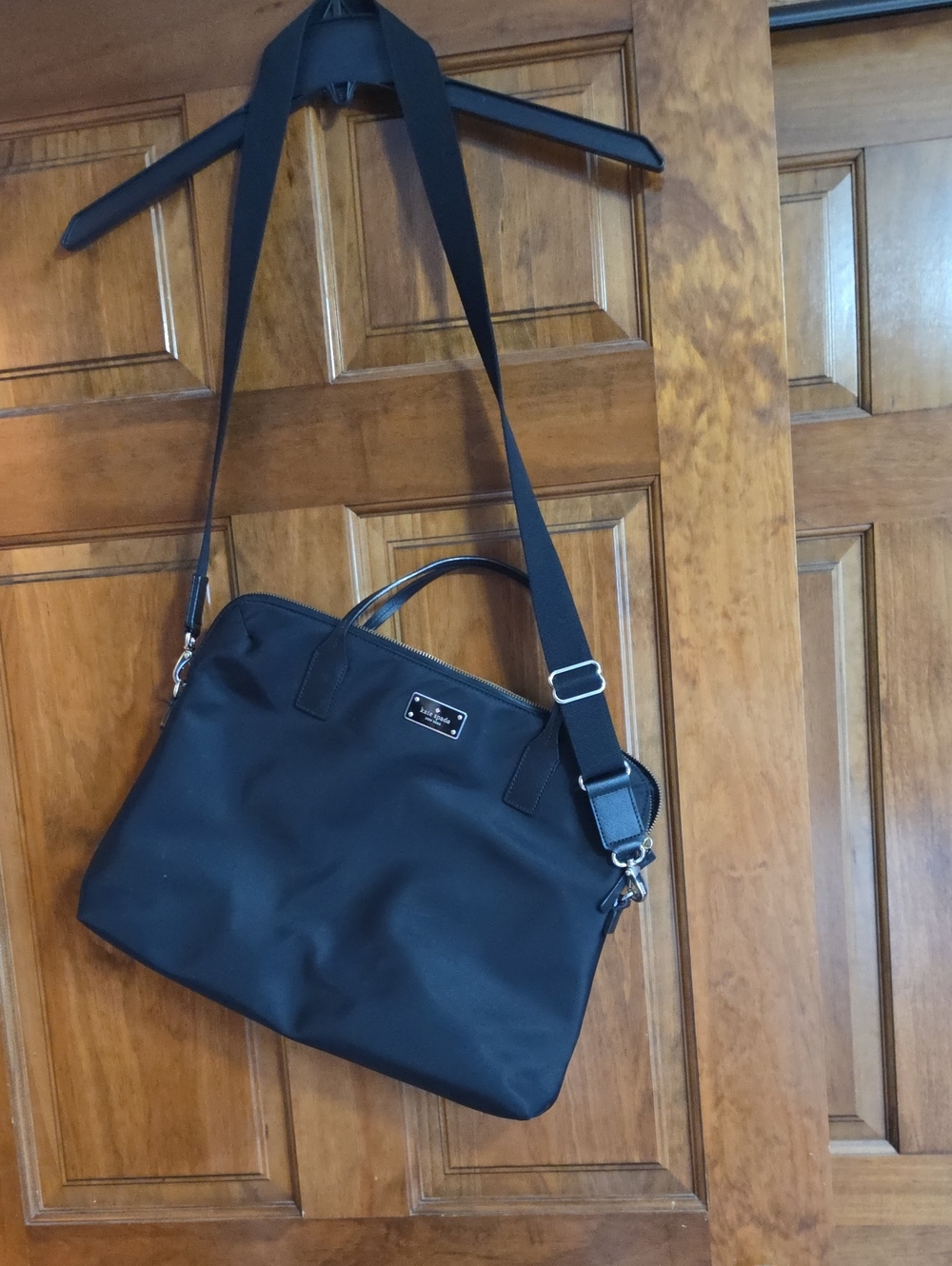 kate spade Black Nylon Laptop Shoulder Bag with Adjustable Strap